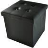 Lovely Home Pouf Cubo Poggiapiedi Sgabello Contenitore Cassapanca Pieghevole Carico Max. 300 kg, Ecopelle, 38 cm x 38cm x 38cm