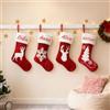 Generico 2 Pezzi Calza Natalizia Personalizzata con Nome Ricamato da 46cm | Calza della Befana Classica Rossa per Famiglia, Becorazioni Natalizie Personalizzate, Tessuto di Iuta Rossa, 18inch
