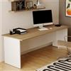 Linea Azzurra Scrivania Ufficio, Tavolo da Lavoro per Ufficio e Soggiorno Scrivania Computer Elegante e Facile da Montare H 74 x L 180 x P 80 cm Made in Italy (Noce Naturale)