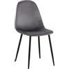 CLP Sedia da Pranzo Imbottita Napier, Sedia da Cucina con Schienale e Struttura in Metallo Nero, Sedia Imbottita Fino a 150 kg, Colore:Grigio Scuro, Materiale:Velluto