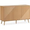 HOMN LIVING Credenza Telmo 3 Ante Colore Rovere, 120 cm (Larghezza) 40 cm (profondità) 76 cm (Altezza)