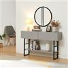 [en.casa] Tavolo a Consolle con Cassetti e Ripiano Mobile Contenitore Alto da Ingresso Corridoio 75 x 120 x 30 cm Telaio in Metallo - Grigio Chiaro