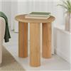 tectake® Tavolino salotto in legno rotondo, gambe in legno massiccio, piano in MDF, design moderno elegante, comodino piccolo, tavolo per salotto, camera da letto, supporto per fiori - Ø 40 x 45,5 cm