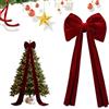 Generico Decorazioni per Albero di Natale, Nastro Bordeaux, Fiocco Rosso Gigante con Lunghe Stelle filanti, Regali Oversize per Feste, Albero di Natale
