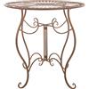 CLP Tavolo in ferro Indra | tavolo in metallo dal design nostalgico per giardino, balcone | tavolo bistrot rotondo resistente alle intemperie, facile da pulire, Colore:antico marrone