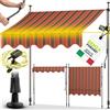 tillvex Tenda da Sole a Bracci con Manovella | Protezione per Balcone, Regolabile, Senza Forare | Tenda Resistente per Esterno Raggi UV e Regolabile in Altezza (Arancione/Antracite con LED, 400cm)