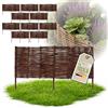 Floranica 10 pezzi Recinzione in vimini 40 cm x 100 cm - Staccionata da giardino intrecciata Palizzata Recinzione naturale Bordo aiuola