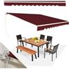 RELAX4LIFE Tenda da Sole a Bracci Estensibili con Barra di Rinforzo 300x250 cm/Telaio in Alluminio/Manovella Manuale/Angolazione Regolabile 5°-35°, Impermeabile, per Porta e Finestra, Balcone, ROSSO