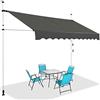 HOMASIS Tende da Sole per Esterno Estensibili, Protezione Solare Regolabile in Altezza, Tenda da Balcone senza Foratura, Tendalino Parasole con Manovella (Grigio, 3M)