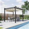 Devoko Gazebo Pergola 3x3,Gazebo Esterno Resistente,Pergolato da Giardino UV50+,Pergola Bioclimatica per Arredo Giardino Terrazzo,Beige
