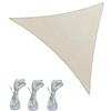 Rebecca Mobili Telo Ombreggiante Triangolare, Tenda a Vela Impermeabile, Bianco Crema, Poliestere, con Anelli e Corde, per Giardino Terrazzo - Misure: 5x5x5 mt - Art. RE6974