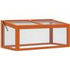 Outsunny Cassone freddo in legno e policarbonato, 90x46x40cm, arancione | Serra con coperchio, resistente alle intemperie, per aiuola da giardino