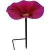 Generic Vasca per uccelli per fiori, mangiatoia per acqua in piedi, bacino a petali in metallo, design con paletto da giardino, funzionalità di attrazione per la fauna selvatica, decorazione esterna, mini