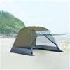 pro.tec Gazebo da Giardino Tenda per Eventi all'Aperto Copertura Idrorepellente Gazebo con Zanzariere per Feste Picnic 305 x 305 x 213 cm Grigio/Verde Oliva