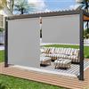Randaco, tenda da sole verticale per balcone, 140 x 240 cm, protezione solare, ombra laterale, ombreggiatura, per balcone, terrazza, giardino, grigio chiaro