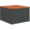 vidaXL Tavolo da Giardino Nero 55x55x37 cm in polyrattan e Legno di Acacia