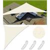 FlySoul Vela Ombreggiante Impermeabile Tenda da Sole per Esterno Vele Ombreggianti Triangolare Telo Parasole con Fune e Anello D Protezione UV Tenda a Vela per Giardino Balcone Terrazza 4.4x4.4x6.3M