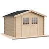 lecasettedilegno Casetta in legno da giardino per esterno 9 mq 300x300 25mm MADE IN ITALY mod. MIRO' casetta in legno, rimessa attrezzi, deposito, box per esterni (Con Pavimento e Grondaia)