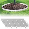 Cecaylie Bordo in metallo per aiuole con spine, bordo per aiuole zincato, per aiuole, colore argento (lunghezza 5 m, altezza 18 cm)