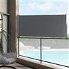 pro.tec Paravento Estraibile 100x300 cm Frangivento in Tessuto per Balcone Schermo Solare Verticale Barriera Privacy - Grigio