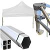 MADELUX Gazebo certificato IGNIFUGO pieghevole alluminio piantone esagonale 45mm portatile estendibile richiudibile estensibile per fiere eventi stand chiosco tenda tendone (laterali esclusi) (Bianco, 3x3m)