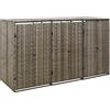 vidaXL Copribidone Triplo Grigio 207x80x117 cm in Polyrattan