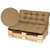 SuperKissen24. Cuscino per Bancale Divano Pallet 120x80 cm con Schienale 120x50 cm Seduta Impermeabile e Comodo per Divanetti da Esterno - Beige