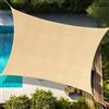 YAOYI Tenda A Vela Rettangolare 2.5x3m Vela Ombreggiante HDPE Traspirante, Protezione Raggi UV 95%, per Feste All'aperto in Terrazza Giardino, con Corda, Beige