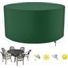 FYHDSH Copertura Tavolo Esterno Rotondo, Copertura per Mobili da Giardino, Copritavolo da giardino, 420D Oxford Coperture Arredo Antivento Antipolvere, per mobili rotondi da esterno(Φ150×H100cm)-Verde