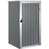 vidaXL Capanno per Attrezzi Grigio 88x89x161 cm in Acciaio Zincato