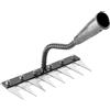 Ysaca Rastrello in ferro 2.0 per giardinaggio e diserbo, rastrello in ferro 5/6/7/8 resistente, strumento per diserbo da giardino in acciaio al carbonio per allentare il prato (8 denti)