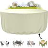 ZHZFSH Coperture per Mobili da Giardino Rotondo, Copertura Tavolo Esterno, Copritavolo da giardino, 420D Oxford Copertura Protettive per Tavoli, Sedie e Divani da Esterno, 80x70cm, Beige