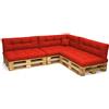 POKAR Set di Cuscini per Europallet Imbottito da 8 pezzi: 3x Sedile 120x80cm +3x Schienale 120x40cm +1x Laterale 60x40cm +1x decorativo 40x40cm, per Divano da Giardino, senza Pallet, Rosso