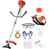 Yokawe Decespugliatore a gas da 52 cc, decespugliatore a 2 tempi, potente diserbante, raffreddamento ad aria senza fili, 2,2 kW/8500 giri/min, per la cura del prato, arancione