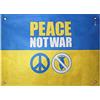 Domina Pubblicità Striscione Bandiera Ucraina Peace Not War 70x100 cm in Tessuto TNT, Bandiera Pace in Ucraina per Balcone, Cancello. Bandiera Ucraina con Occhielli