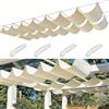TopIdea Tenda a Vela Parasole a Onda Retrattile Vele Ombreggianti Impermeabile Vele Parasole da Giardino Protezione Solare Schermo UV con funi di Tensione per Terrazze Balconi 0.5x2M Crema