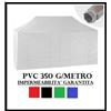 RAY BOT Gazebo Pieghevole Bianco Alluminio Esagonale 40MM 3X4.5 + 4 Teli Laterali PVC 350 g Metro