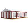 TOOLPORT Tendone per Feste 5x10 m PVC Rosso-Bianco 100% Impermeabile Gazebo da Giardino Tendone da Esterno Tenda Party