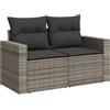 vidaXL Divano da Giardino con Cuscini 2 Posti Grigio in Polyrattan