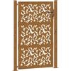 vidaXL Cancello da Giardino 100x125 cm Acciaio Corten Design a Foglia, cancello di Recinzione, cancello Esterno, cancello del Metallo