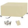 MAIFENGL Copertura per Mobili da Giardino, Copertura Tavolo Esterno 420D Tessuto Oxford Impermeabile Anti-UV Resistente alla Polvere Copertura per Giardino-Beige|| 250x180x75cm/LxWxH