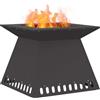vidaXL Focolare Nero 60 x 60 x 50 cm Acciaio, Giardino e Terrazza, Stufa Moderna a Legna, Design Elegante, Soluzioni Riscaldamento Ecologiche