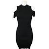 Maje Roxane Black Abito Donna Medio Cut Out Dettaglio Maglia Aderente Nero