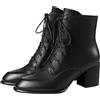 OBiQuzz Stivali stringati da donna in stile vittoriano, con tacco a blocco, stile retrò, con lacci, stile gotico, stivali da combattimento con lacci, stivali neri, Nero , 38 EU