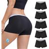 WEASIC Mutande Mestruali Donna Mutande Assorbenti Donna Slip Mestruali Adolescenti Ciclo Mestruale Mestruale Slip Ciclo Mutandine Assorbenti (Confezione da 5, Nero, S)
