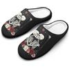 Generic Pantofole da uomo con teschio e fiore, stile casual, calde, con suola in gomma, per interni ed esterni, Stile:, 7-8（40-41）