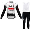 SGCIKER Set di maglia da ciclismo 2025 Team Pro UAE Championship, maniche lunghe da uomo, traspirante per ciclismo, Set primavera, abbigliamento ciclismo bici pantaloncini con bretelle (L)