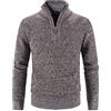 Haitpant Pullover lavorato a maglia a mezza zip da uomo con collo alto tinta unita colletto casual maglione di cachemire, Caff, L