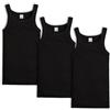 Fragi Canotta Uomo in Puro Cotone, Canottiera Intima con Spallina in Tessuto Elastico Senza Cuciture Seamless, Made in Italy - Set da 3 (Nero, L)