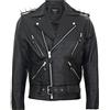 Infinity Leather Giacca da Motociclista retrò in Pelle Sintetica Brando con Rivestimento in Fringe da Uomo S